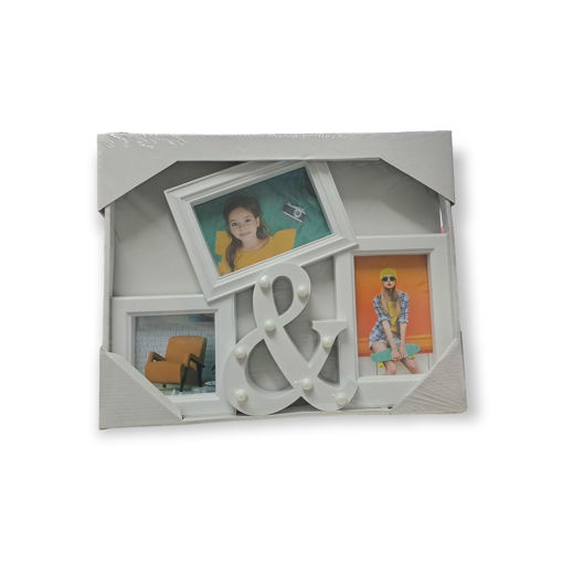 Picture of MULTI FRAME 3 PHOTOS W/LIGHT WHITE